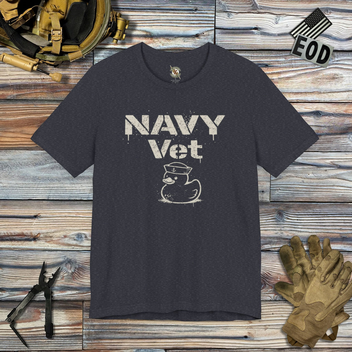 K-Factor Supply Co Navy Vet Mk 1 Mod 1 T-Shirt Heather Navy / S