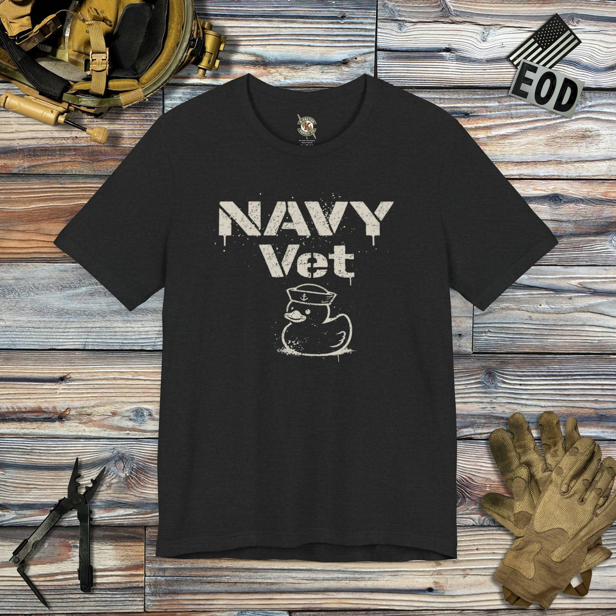 K-Factor Supply Co Navy Vet Mk 1 Mod 1 T-Shirt Solid Black Blend / S