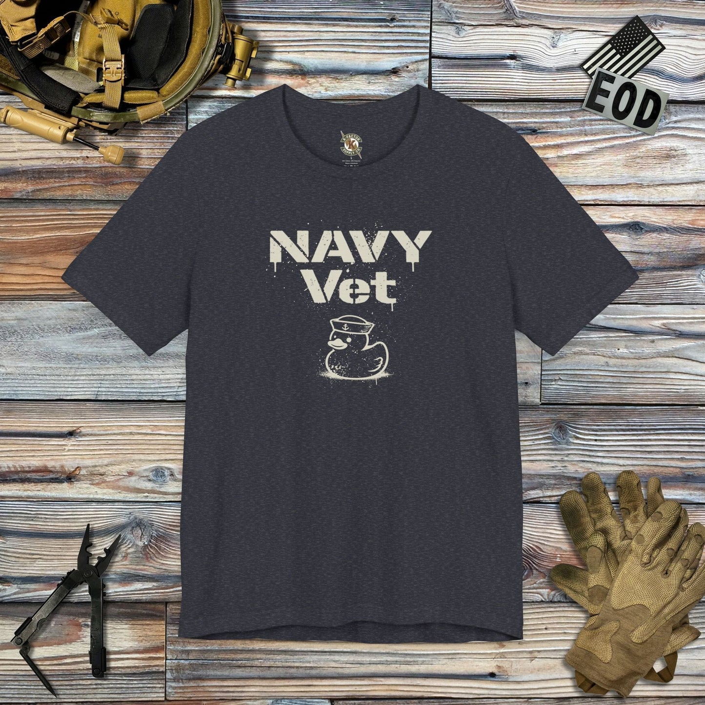 K-Factor Supply Co Navy Vet T-Shirt Heather Navy / S