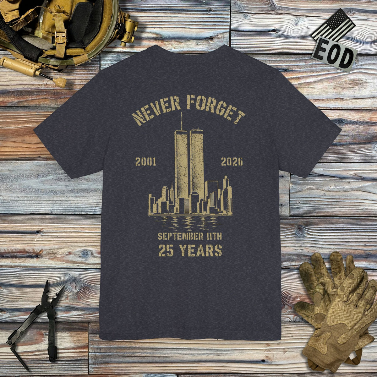 K-Factor Supply Co Never Forget (Back Print) T-Shirt