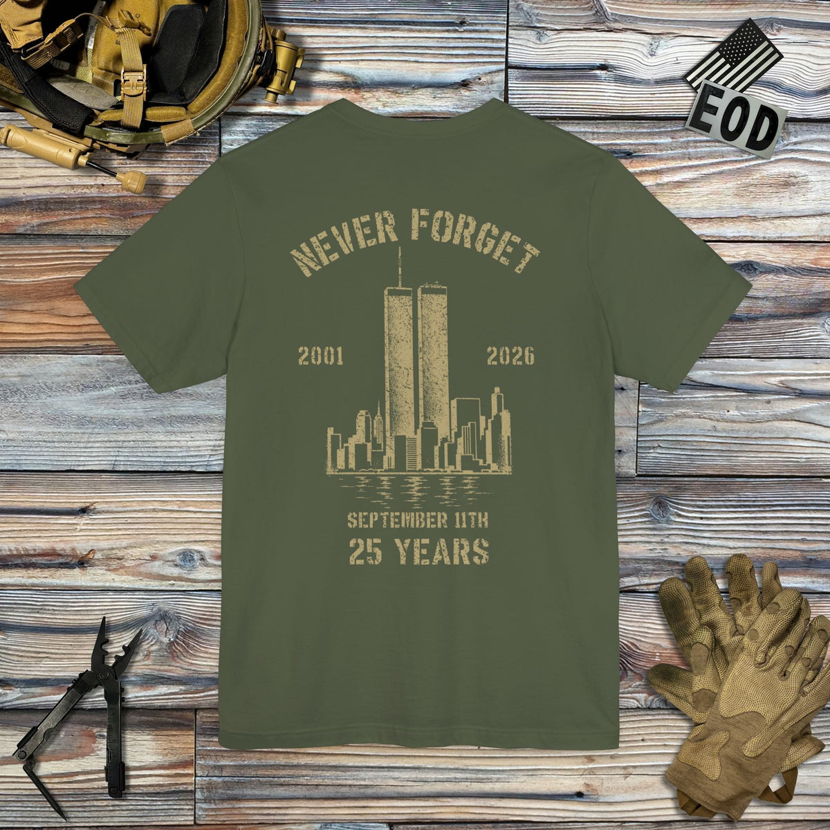 K-Factor Supply Co Never Forget (Back Print) T-Shirt