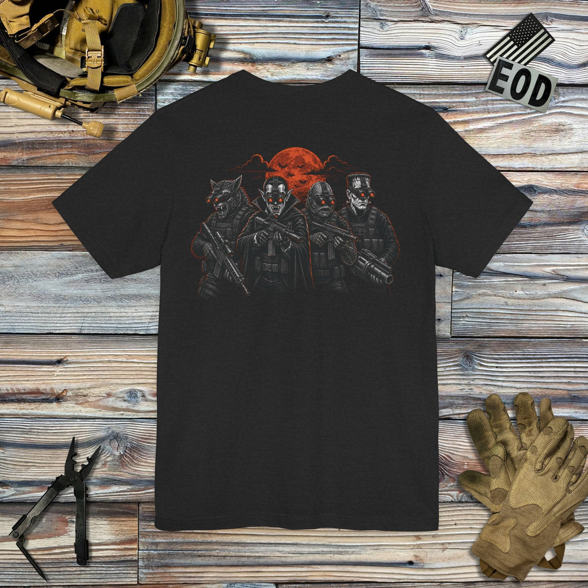 K-Factor Supply Co Night Ops Mk 1 Mod 1 (Back Print) T-Shirt Solid Black Blend / S