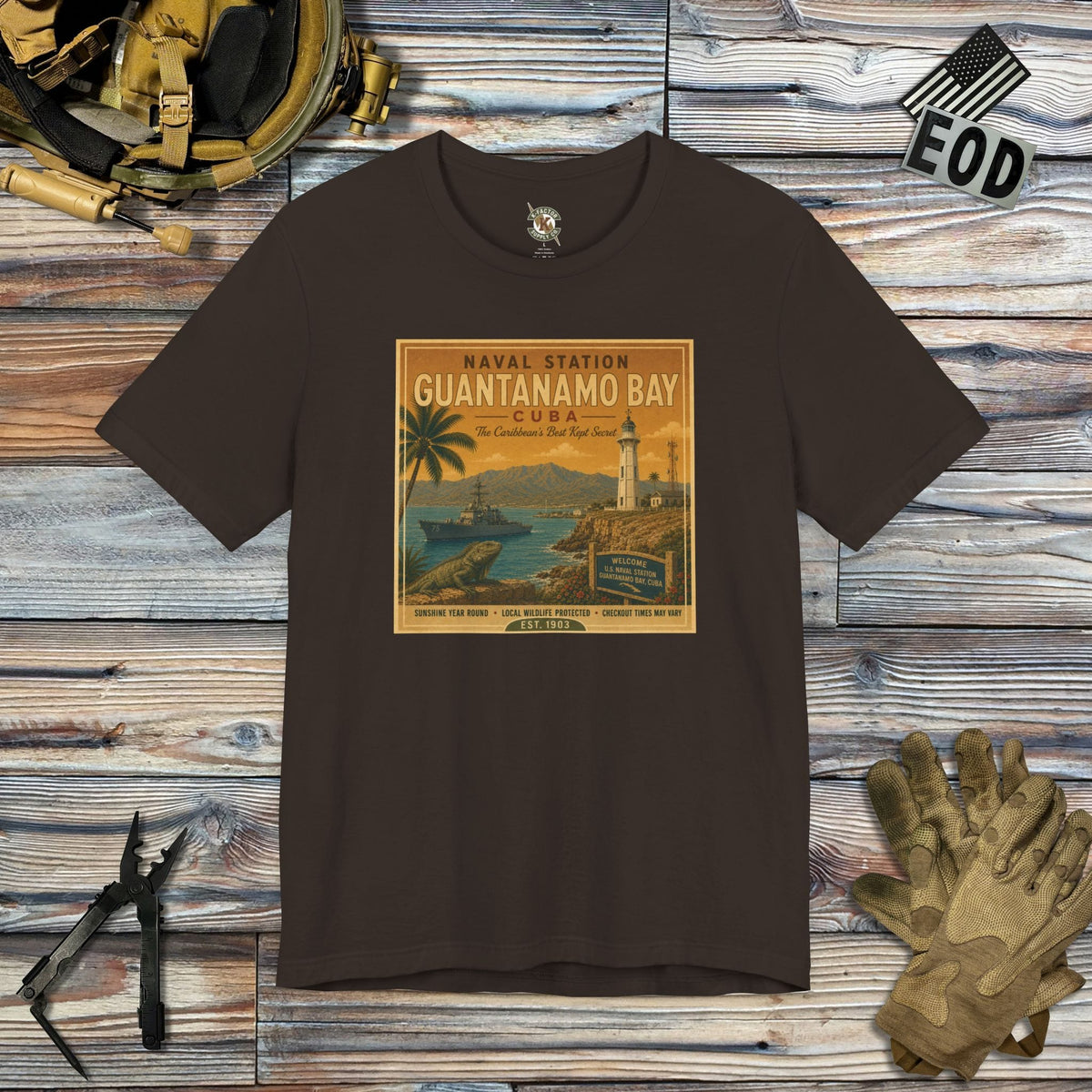 K-Factor Supply Co NSGB Cuba Travel T-Shirt Brown / S
