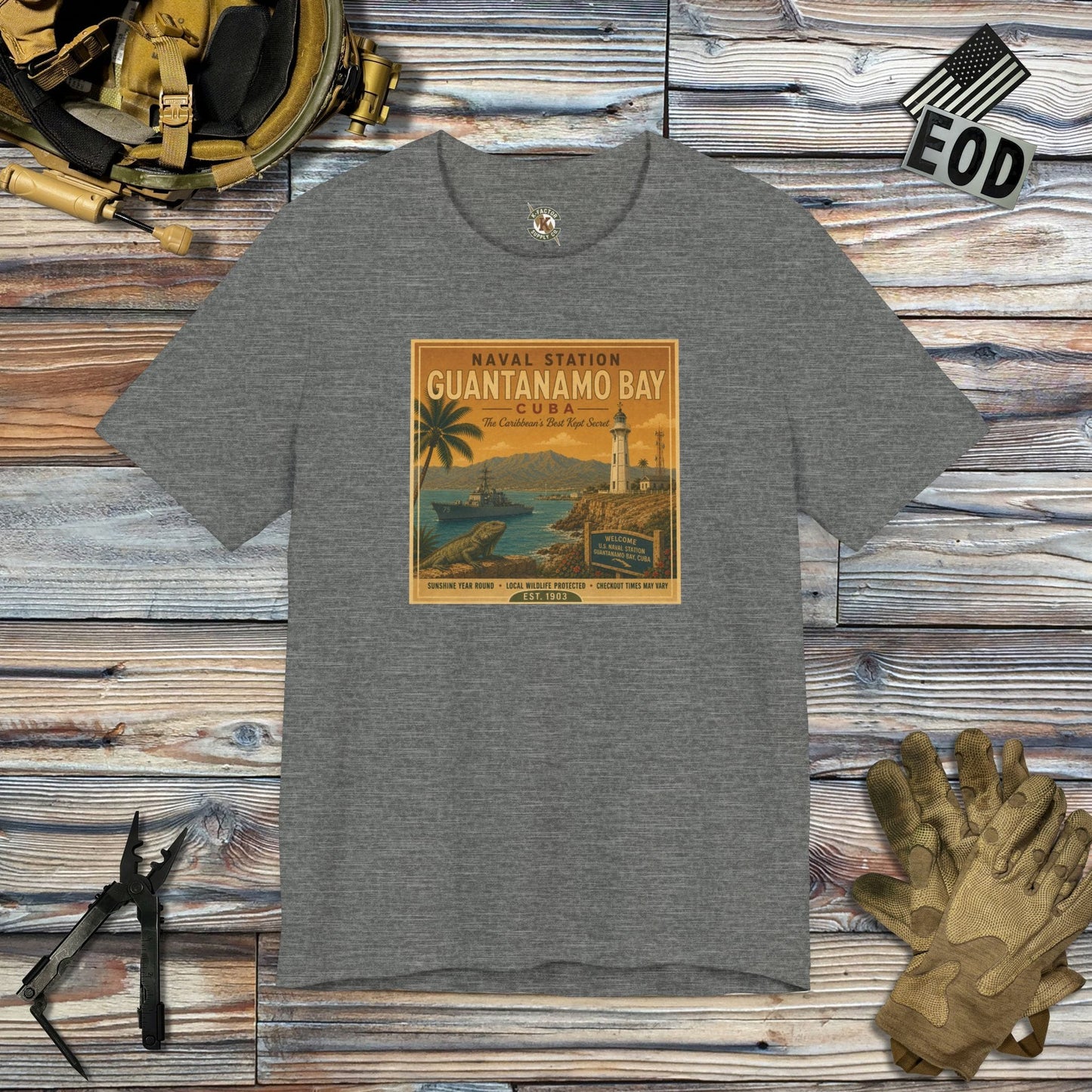 K-Factor Supply Co NSGB Cuba Travel T-Shirt Deep Heather / S