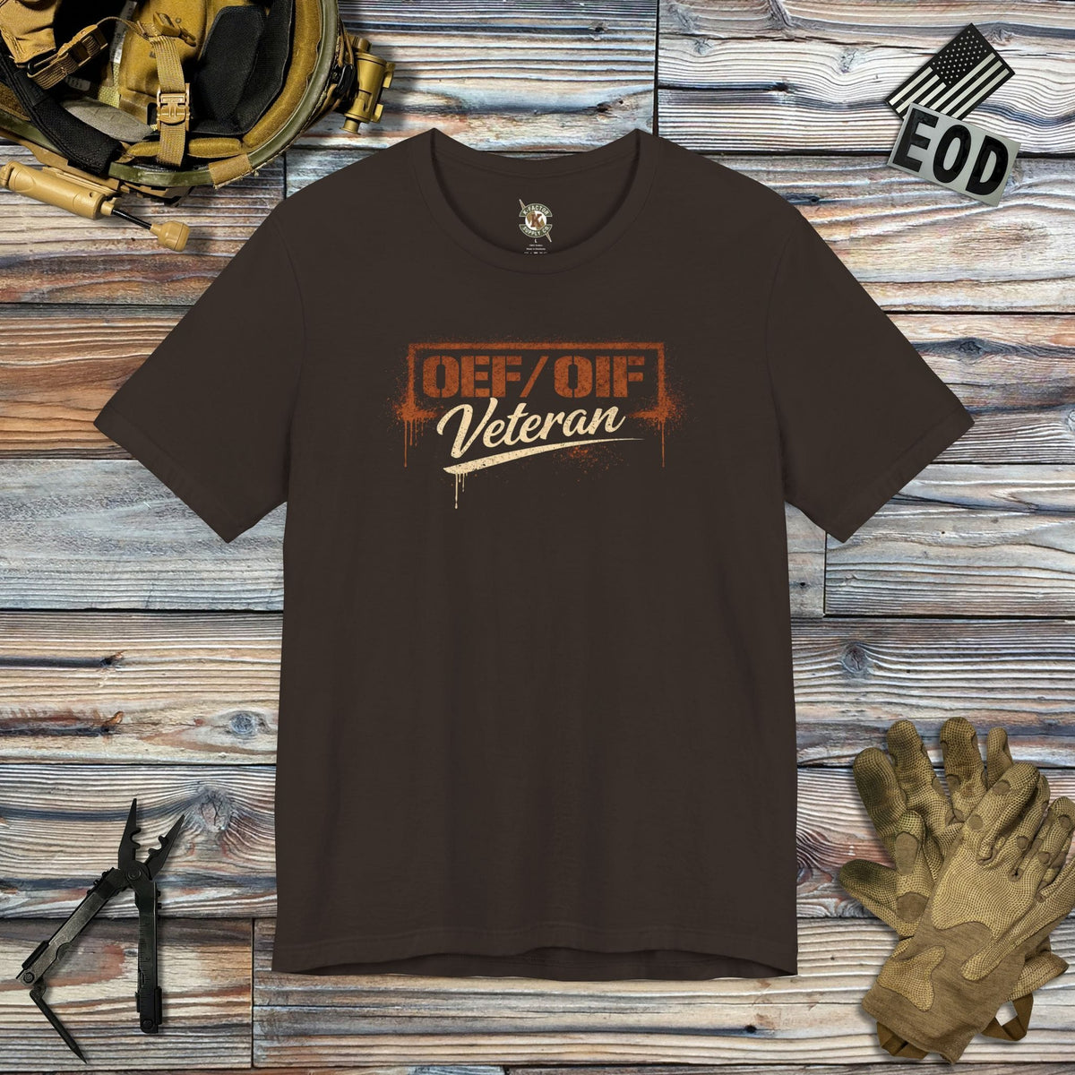 K-Factor Supply Co OEF/OIF Veteran T-Shirt Brown / S