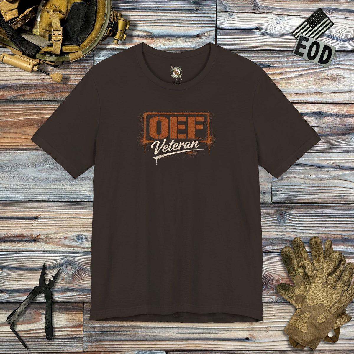 K-Factor Supply Co OEF Veteran T-Shirt Brown / S
