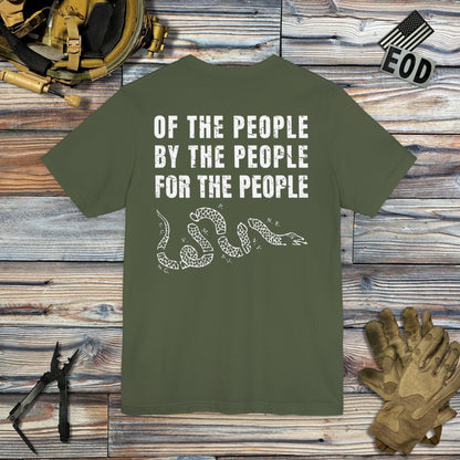 K-Factor Supply Co Of, By, and For the People (Back Print) T-Shirt Military Green / S