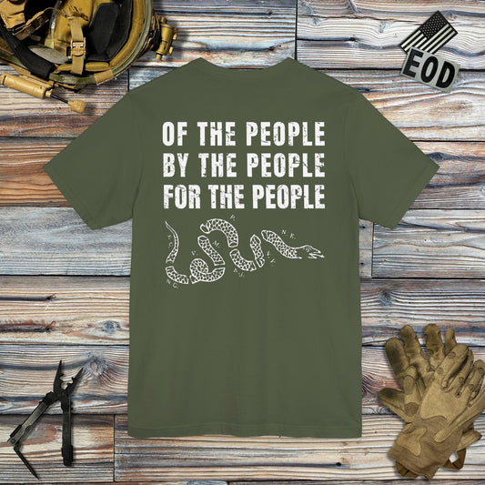 K-Factor Supply Co Of, By, and For the People (Back Print) T-Shirt Military Green / S