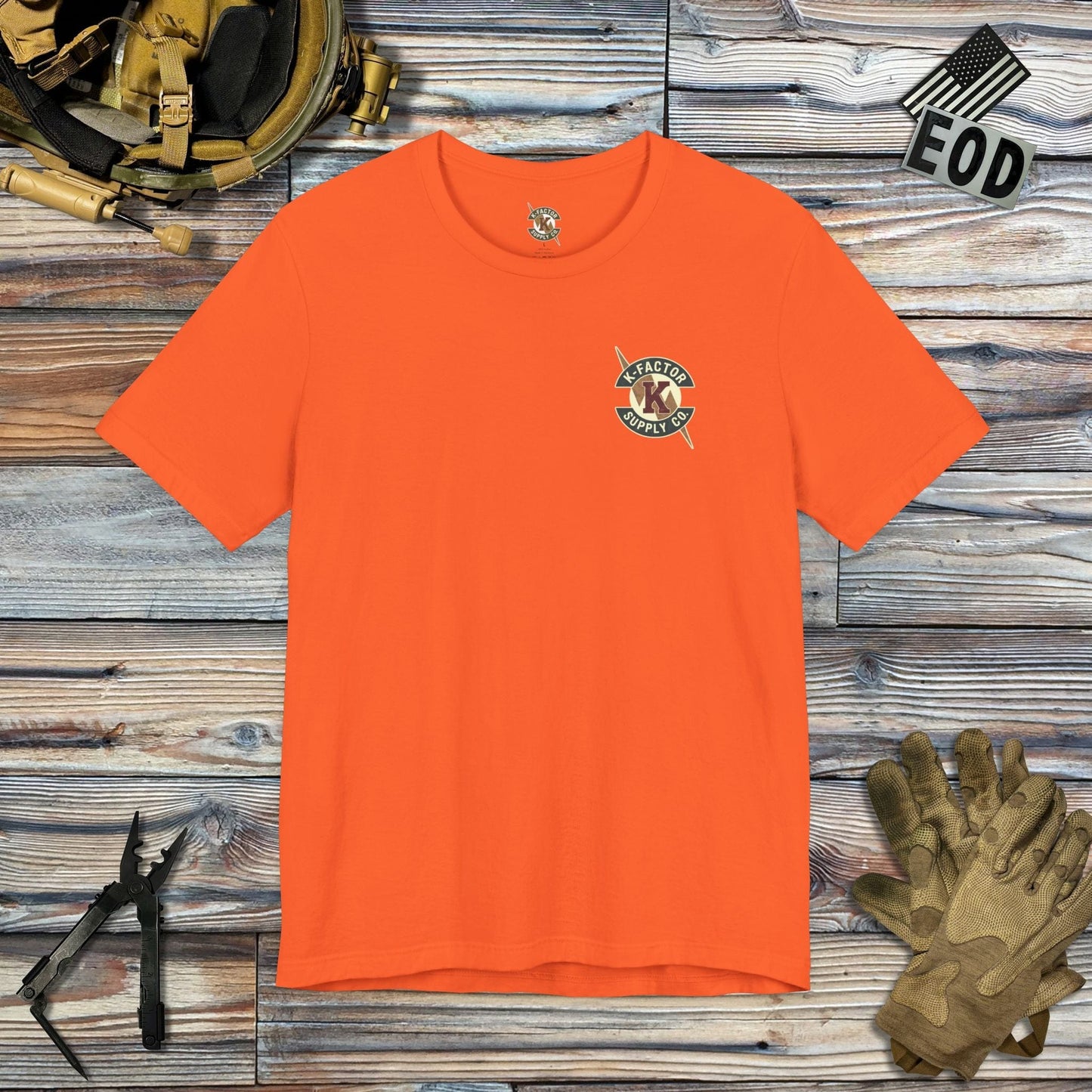 K-Factor Supply Co Of, By, and For the People (Back Print) T-Shirt Orange / S