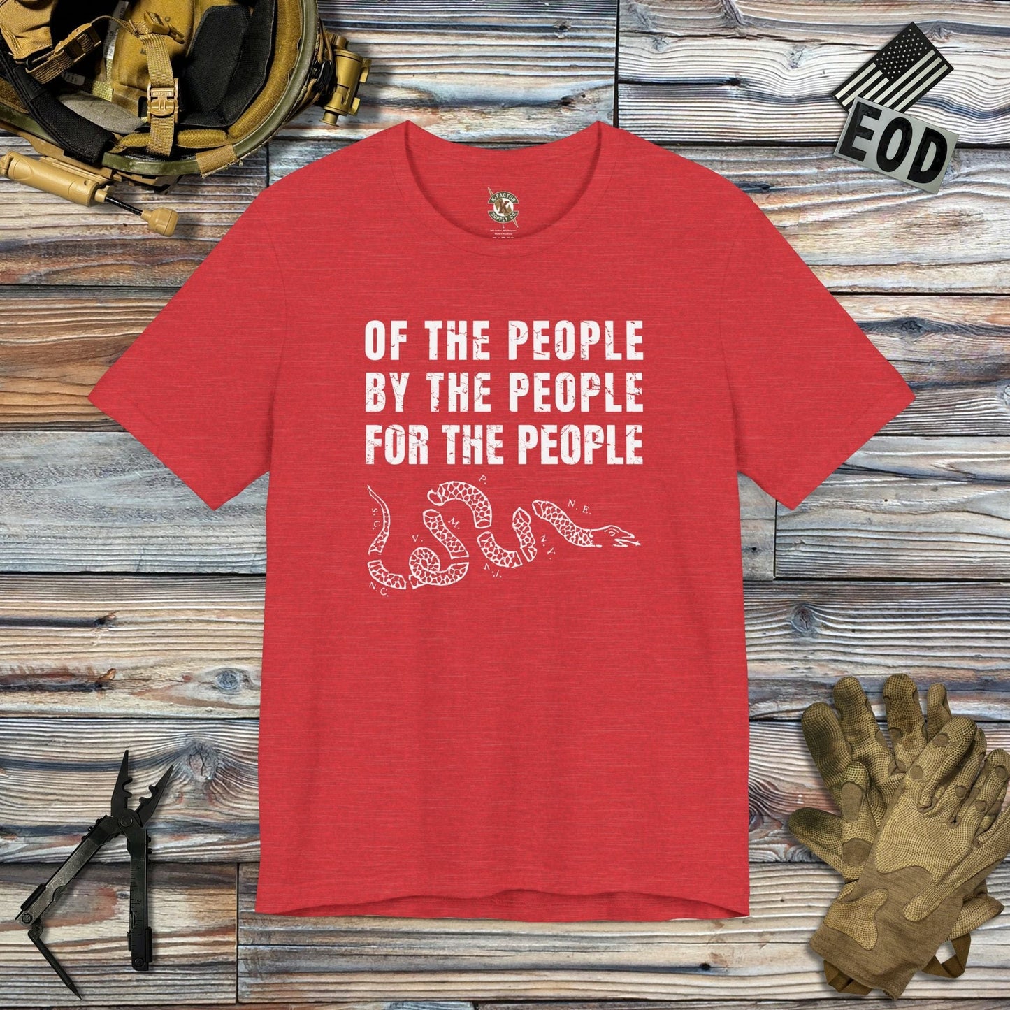 K-Factor Supply Co Of, By, and For the People T-Shirt Heather Red / S
