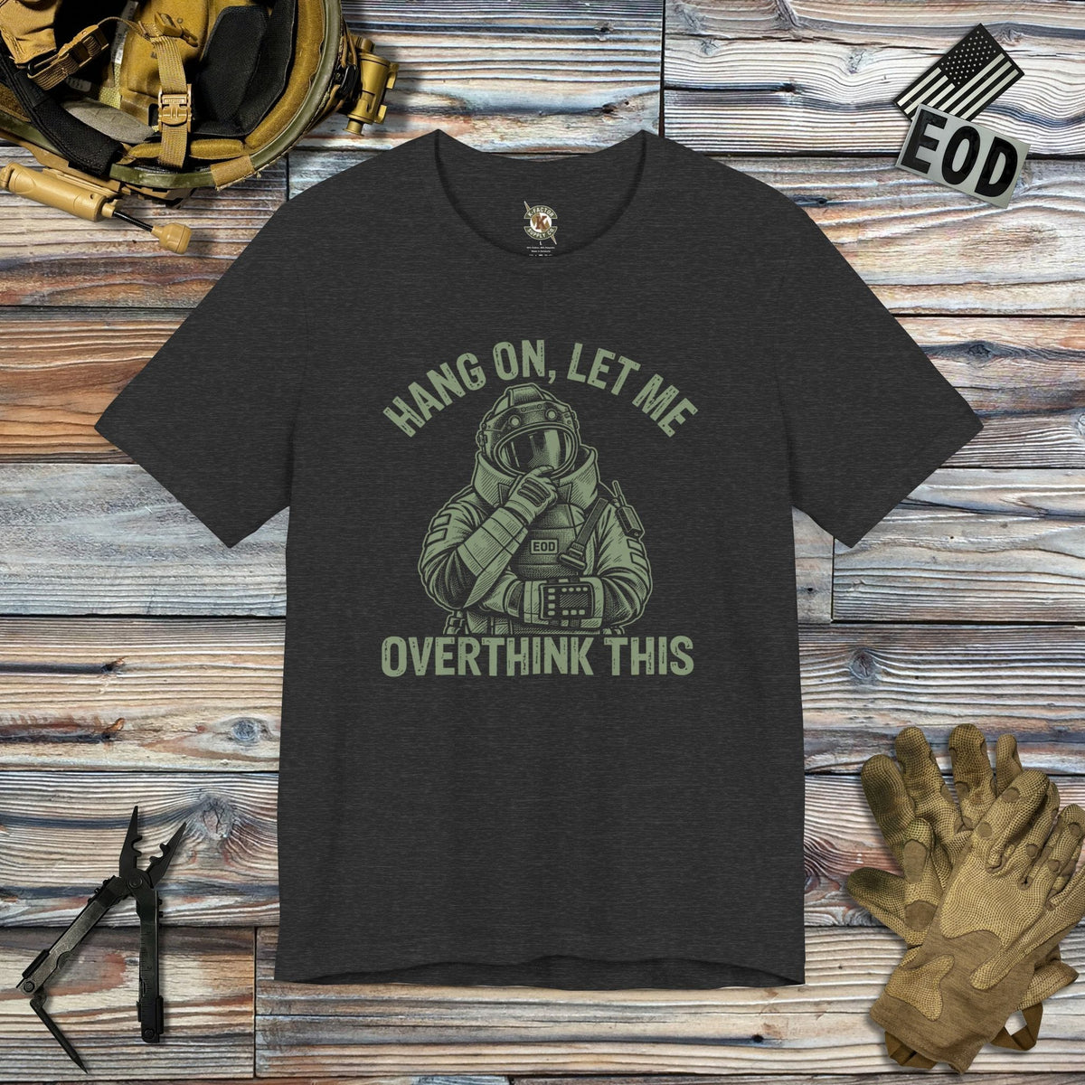 K-Factor Supply Co Overthinking It T-Shirt Dark Grey Heather / S