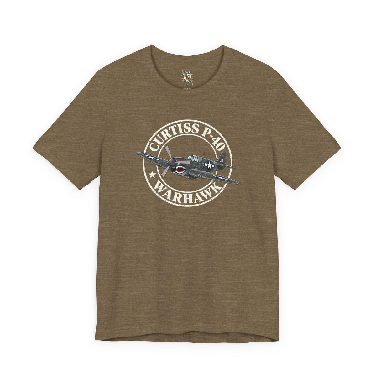 K-Factor Supply Co P-40 Warhawk T-Shirt Heather Olive / S