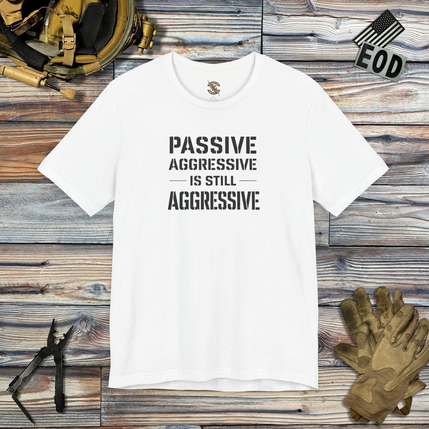 K-Factor Supply Co Passive Aggressive T-Shirt White / S