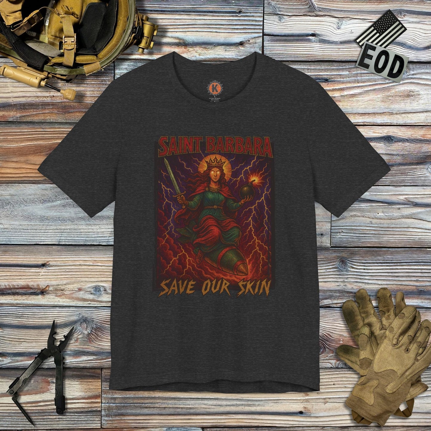 K-Factor Supply Co Patron Saint T-Shirt Dark Grey Heather / S