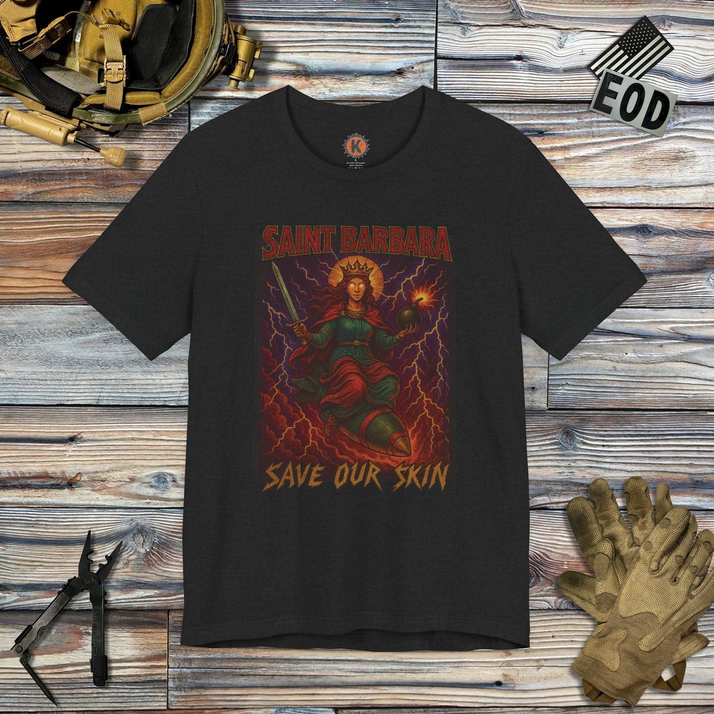 K-Factor Supply Co Patron Saint T-Shirt Solid Black Blend / S