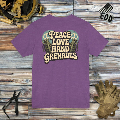K-Factor Supply Co Peace Love Grenades (Back Print) T-Shirt