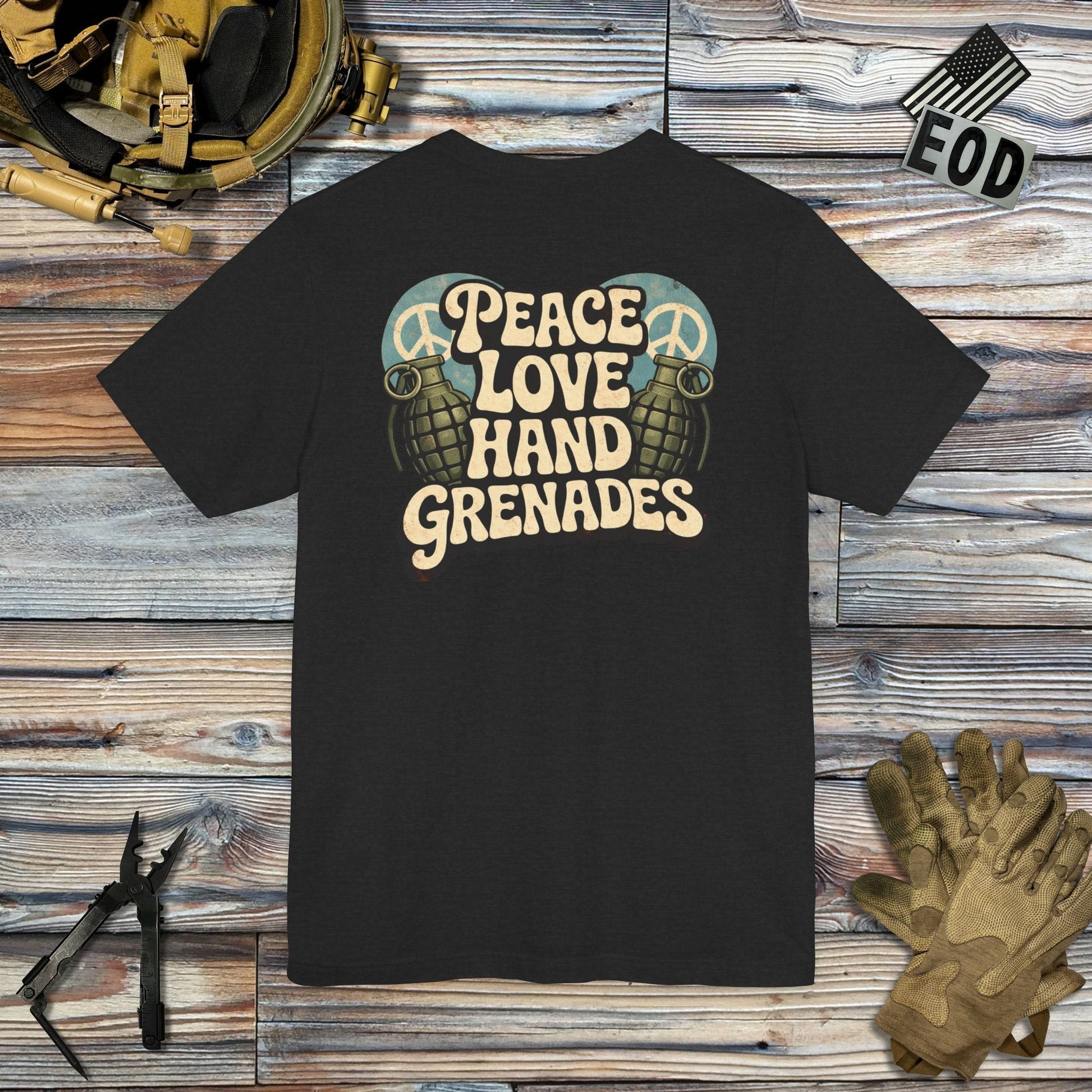 K-Factor Supply Co Peace Love Grenades (Back Print) T-Shirt