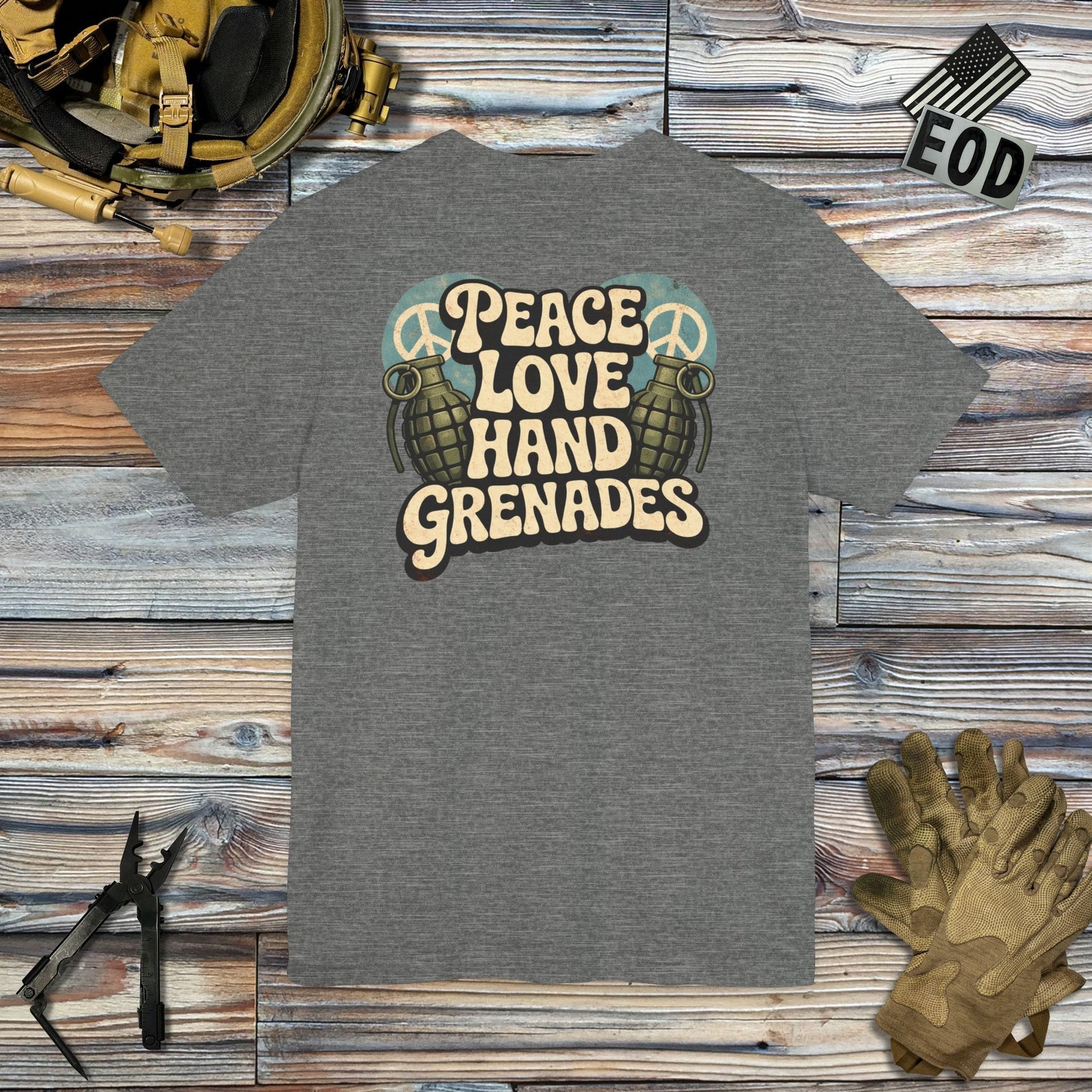 K-Factor Supply Co Peace Love Grenades (Back Print) T-Shirt