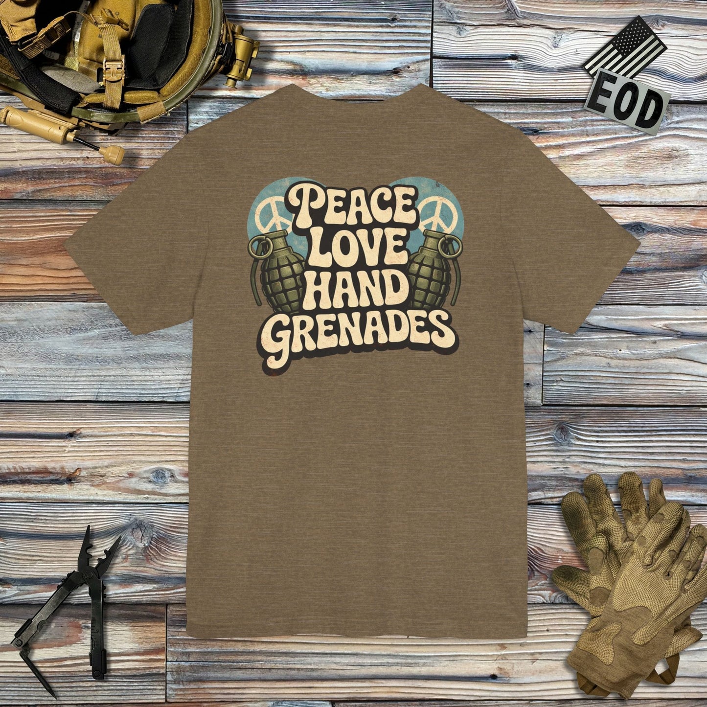 K-Factor Supply Co Peace Love Grenades (Back Print) T-Shirt