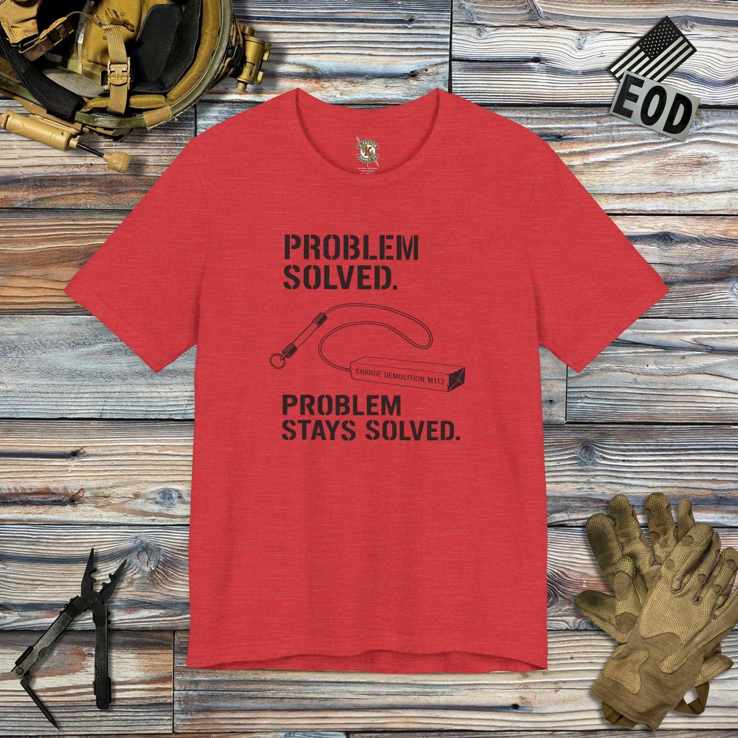 K-Factor Supply Co Problem Solved T-Shirt Heather Red / S