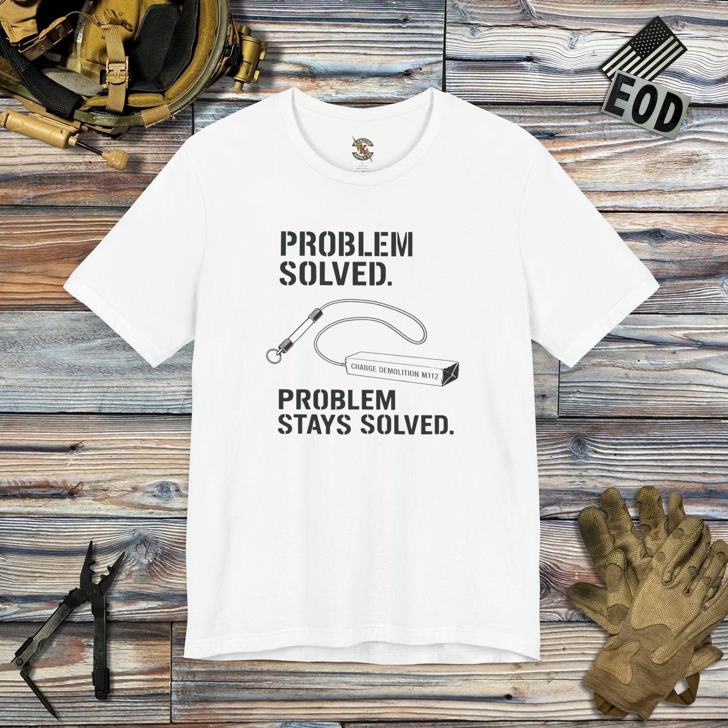 K-Factor Supply Co Problem Solved T-Shirt White / S