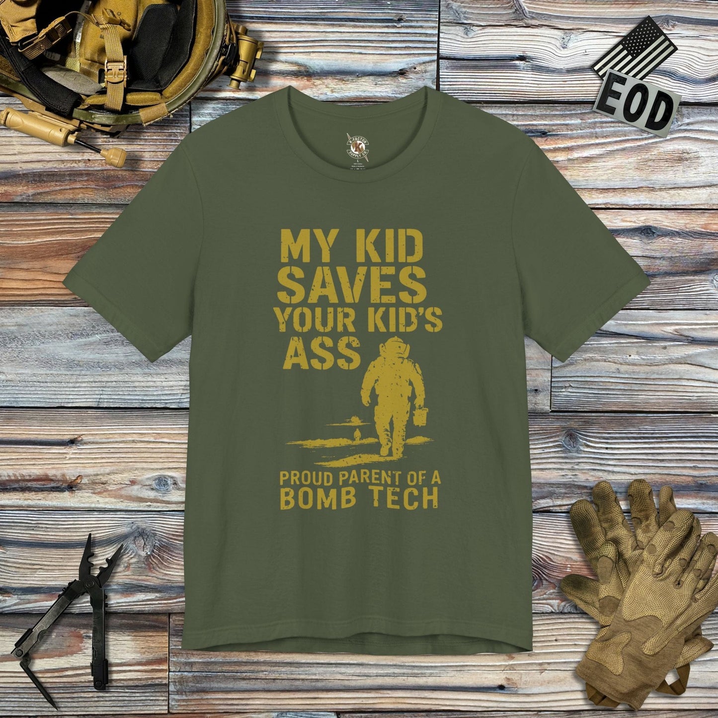 K-Factor Supply Co Proud Parent (Mk 1 Mod 0) T-Shirt Military Green / S