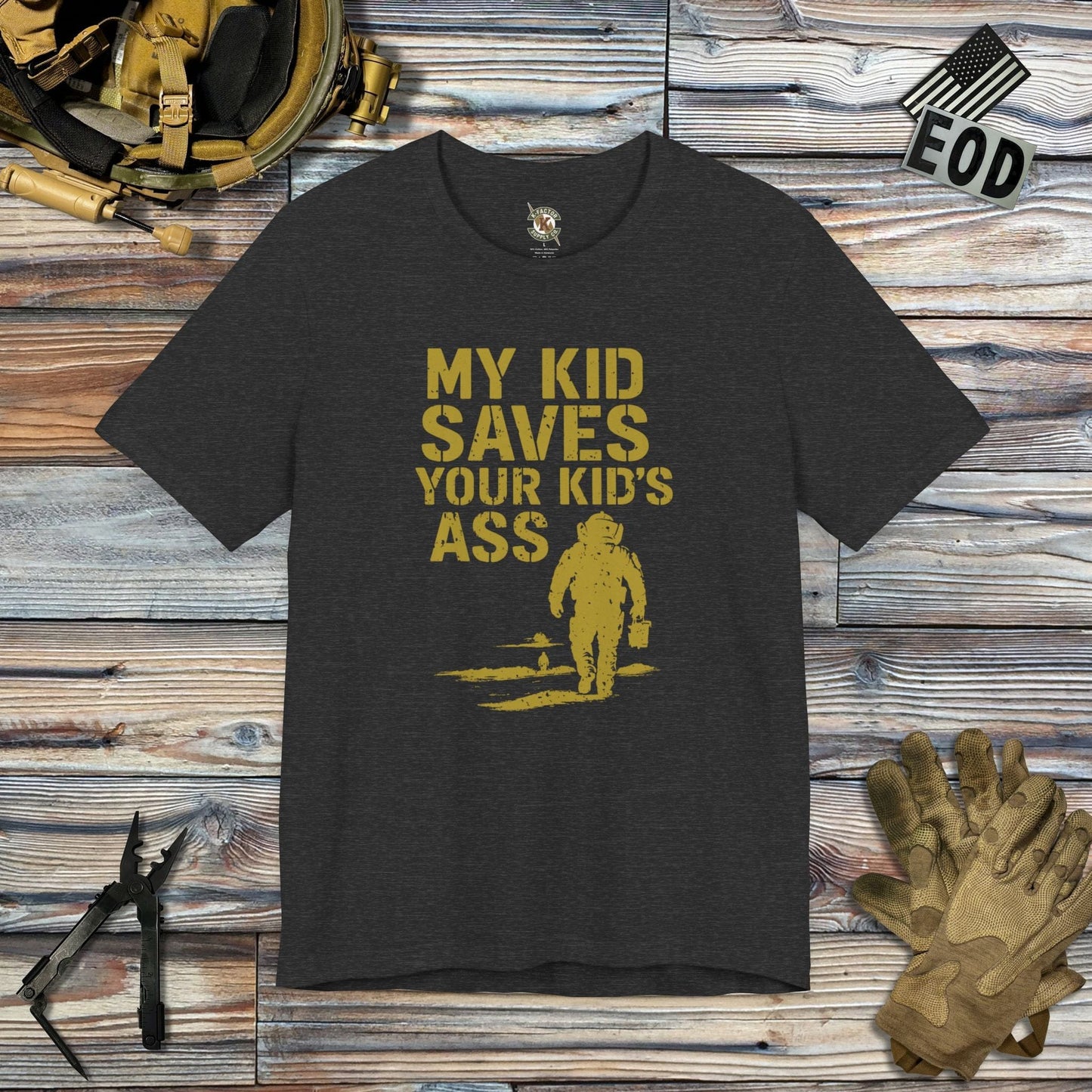 K-Factor Supply Co Proud Parent (Mk 1 Mod 1) T-Shirt Dark Grey Heather / S