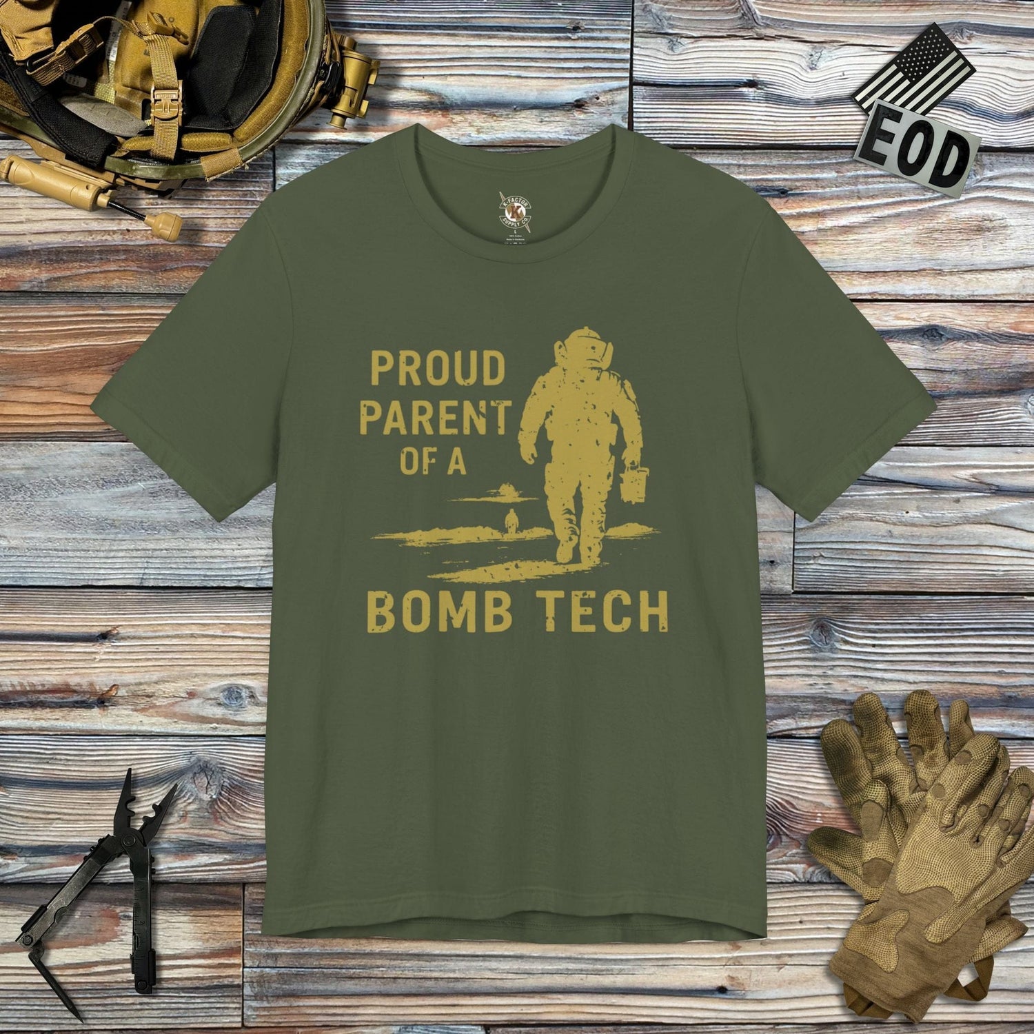 K-Factor Supply Co Proud Parent (Mk 1 Mod 2) T-Shirt Military Green / S