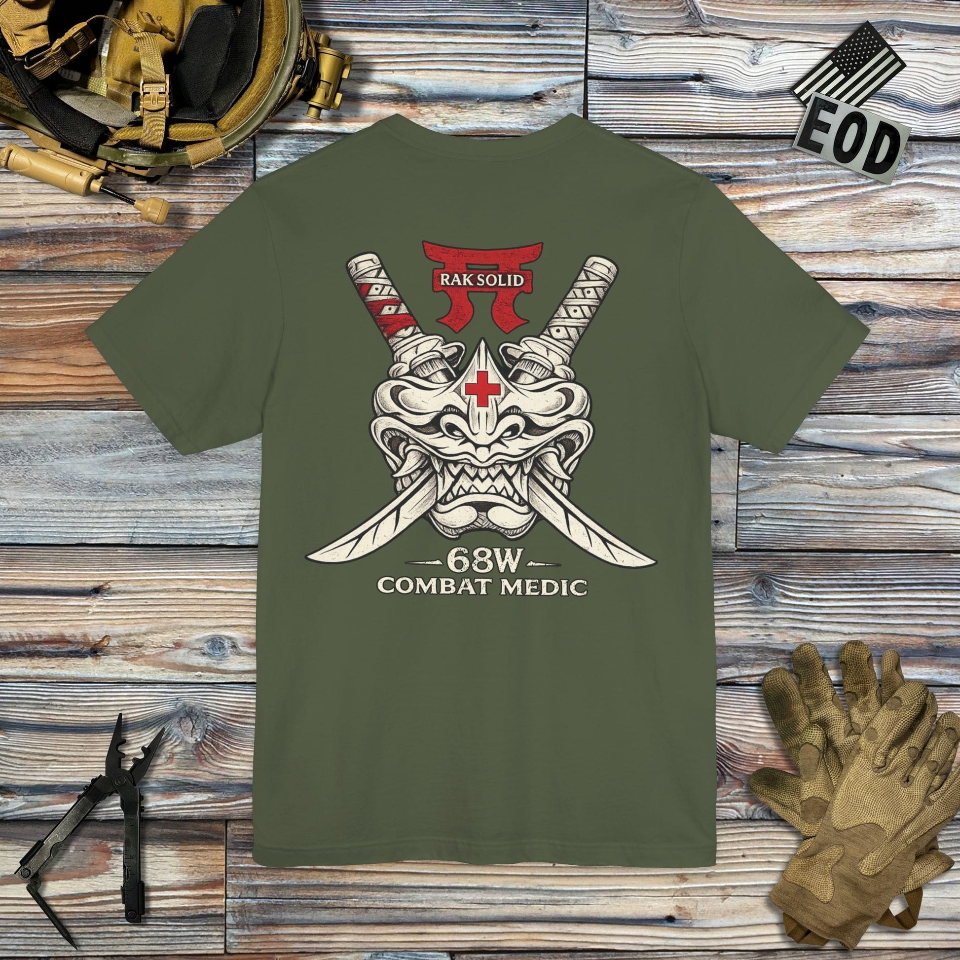 K-Factor Supply Co Rak Solid - 68 Whiskey (Back Print) T-Shirt