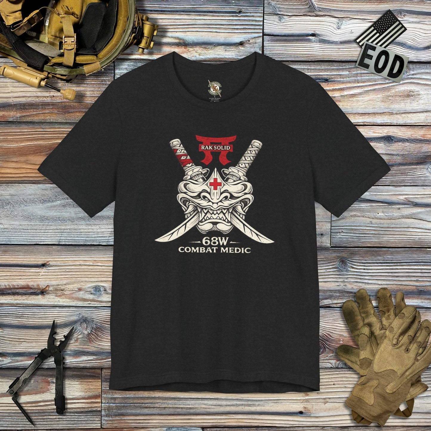 K-Factor Supply Co Rak Solid (68 Whiskey) T-Shirt Solid Black Blend / S