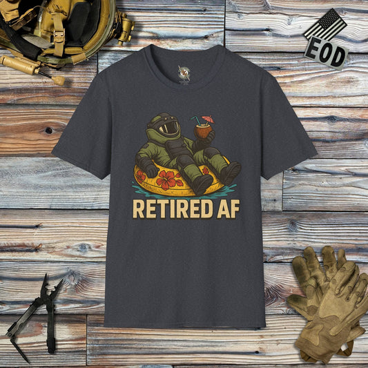 K-Factor Supply Co Retired AF (B+T) T-Shirt Dark Heather Grey / 2XL
