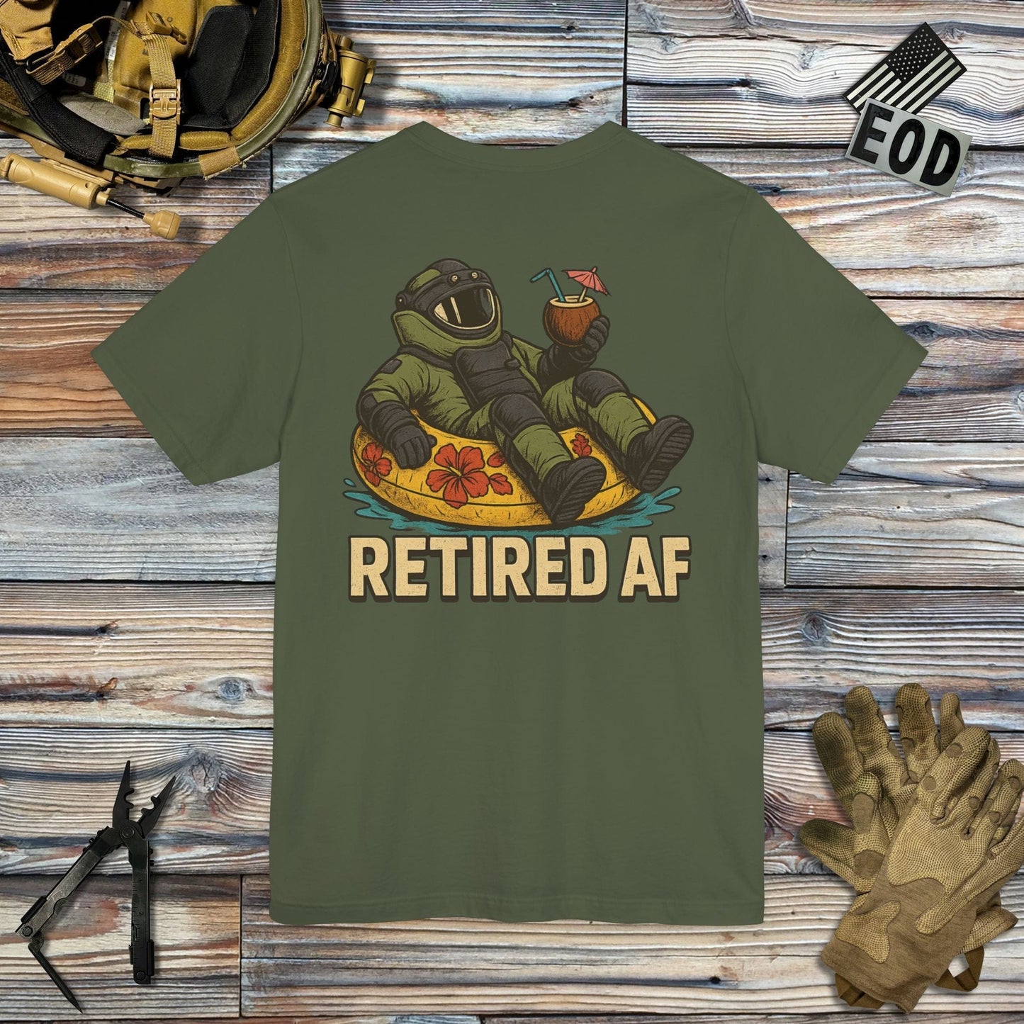 K-Factor Supply Co Retired AF (Back Print) T-Shirt