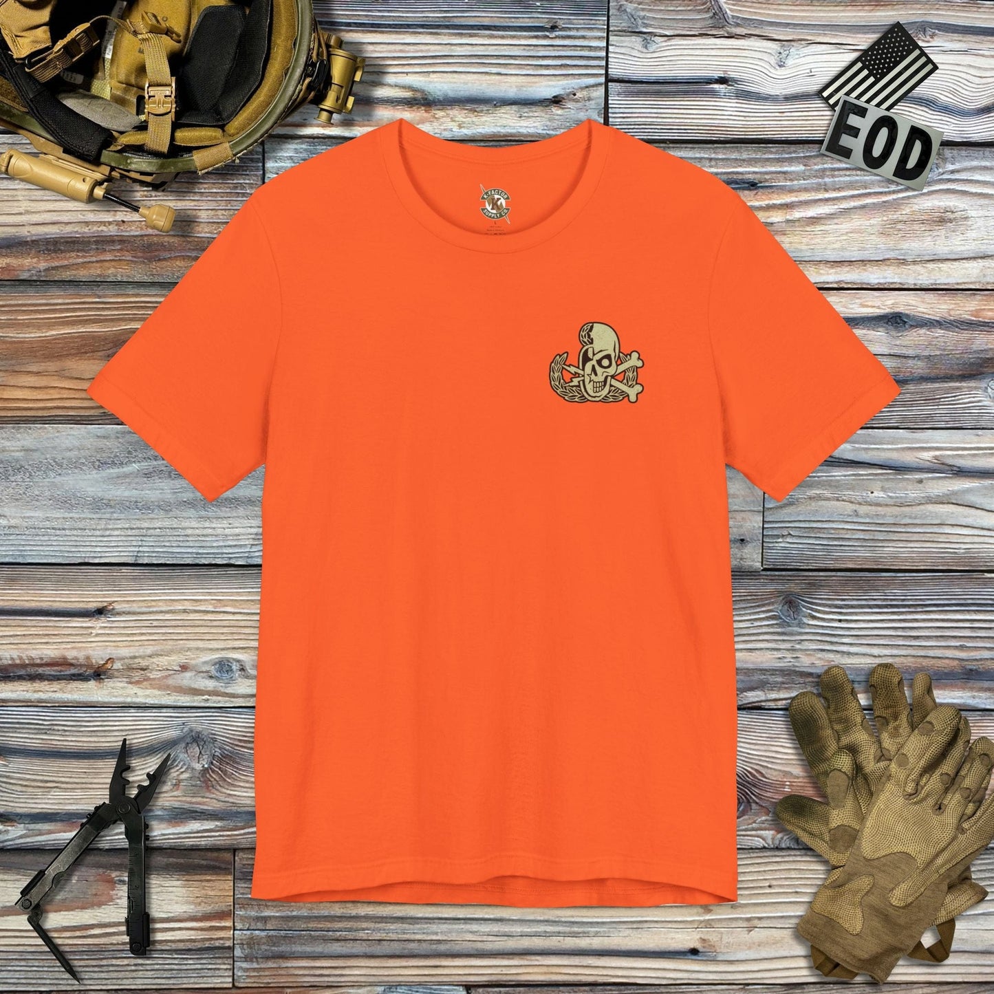 K-Factor Supply Co Retired AF (Back Print) T-Shirt Orange / S