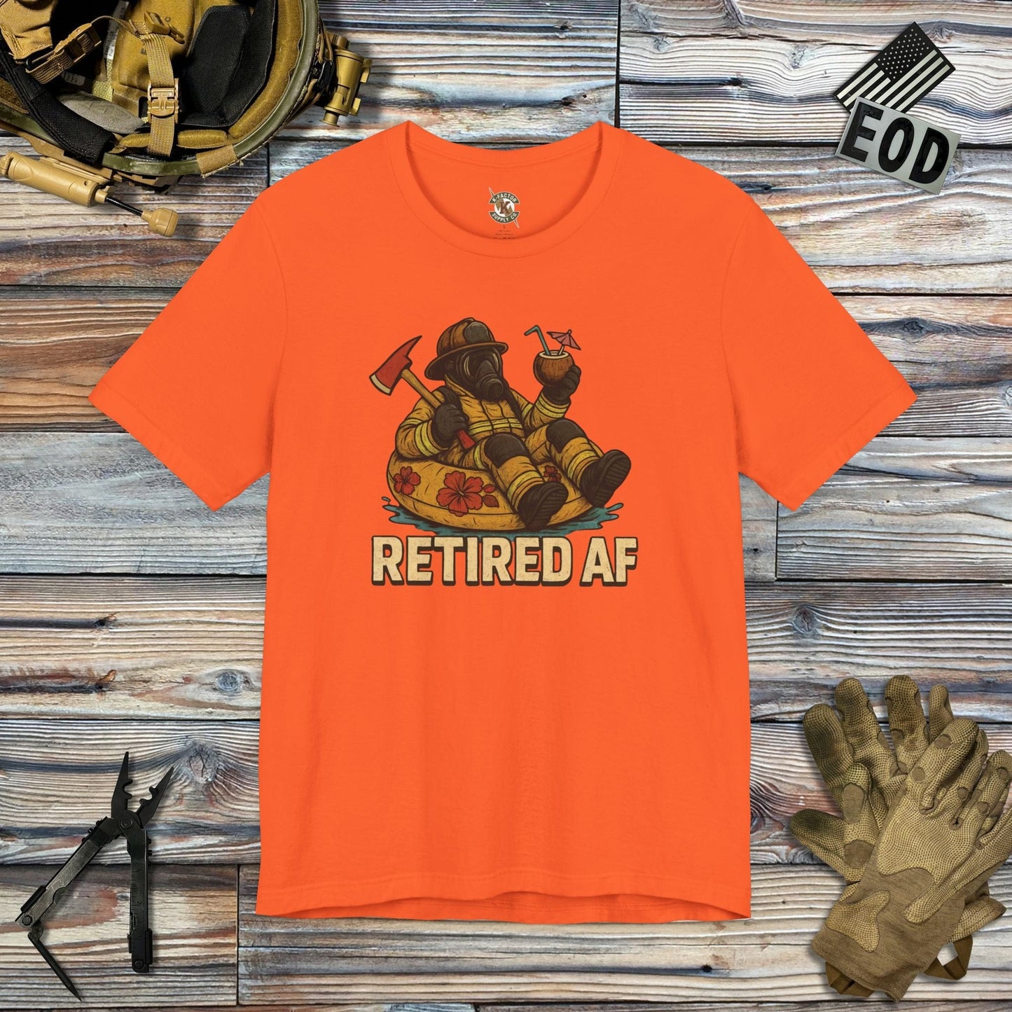 K-Factor Supply Co Retired AF (Fire) T-Shirt Orange / S