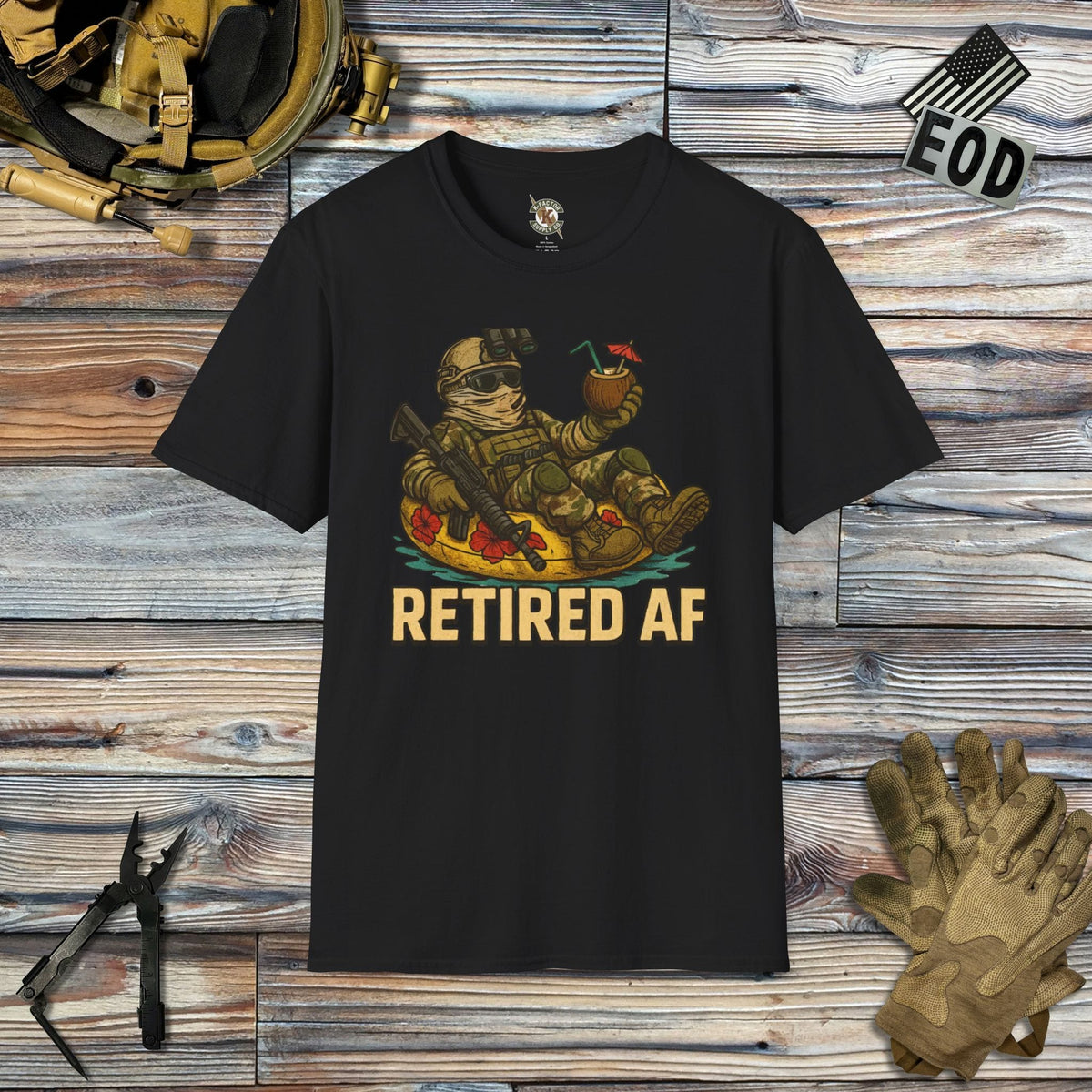 K-Factor Supply Co Retired AF (Operator) [B+T] T-Shirt Black / 2XL