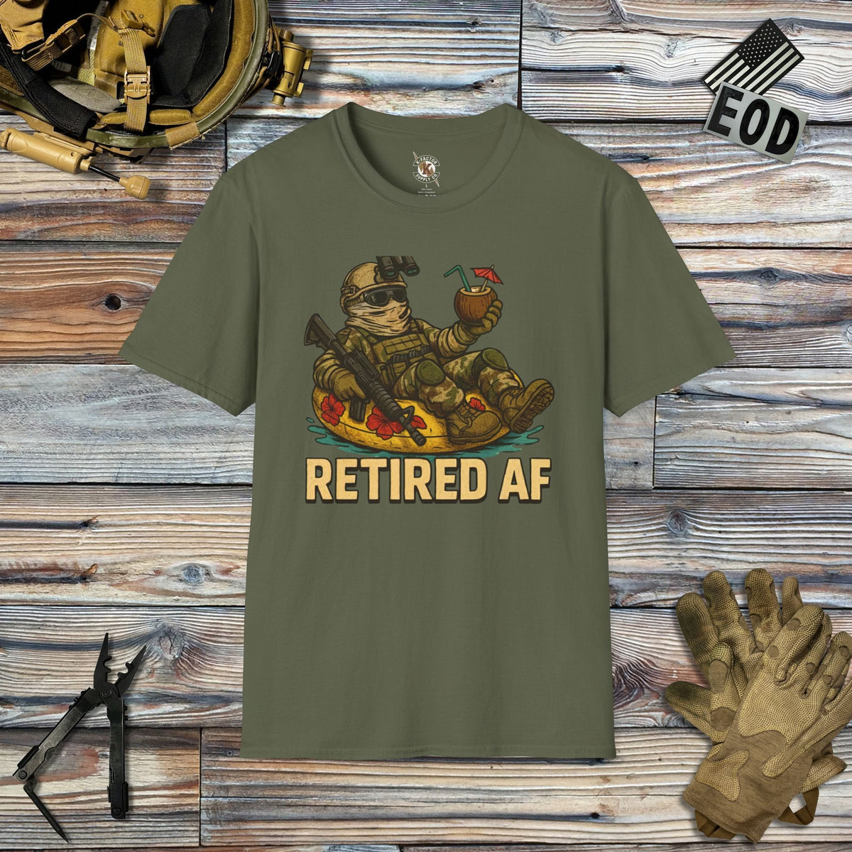 K-Factor Supply Co Retired AF (Operator) [B+T] T-Shirt Military Green / 2XL