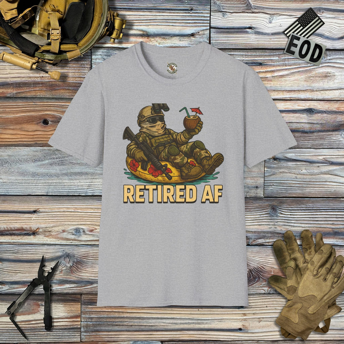 K-Factor Supply Co Retired AF (Operator) [B+T] T-Shirt Sport Grey / 2XL