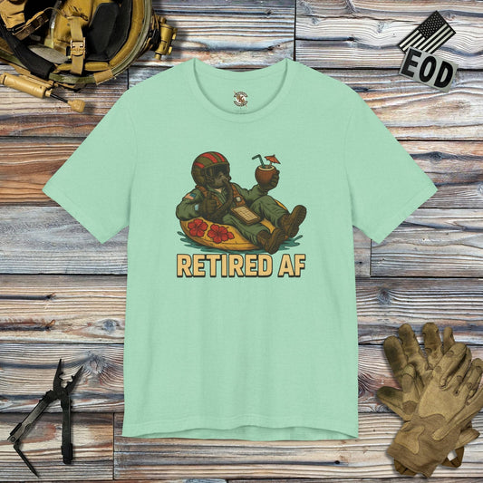 K-Factor Supply Co Retired AF (Pilot) T-Shirt Heather Mint / S