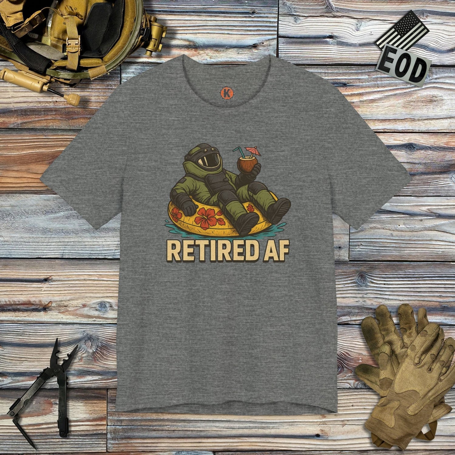 K-Factor Supply Co Retired AF T-Shirt Deep Heather / S