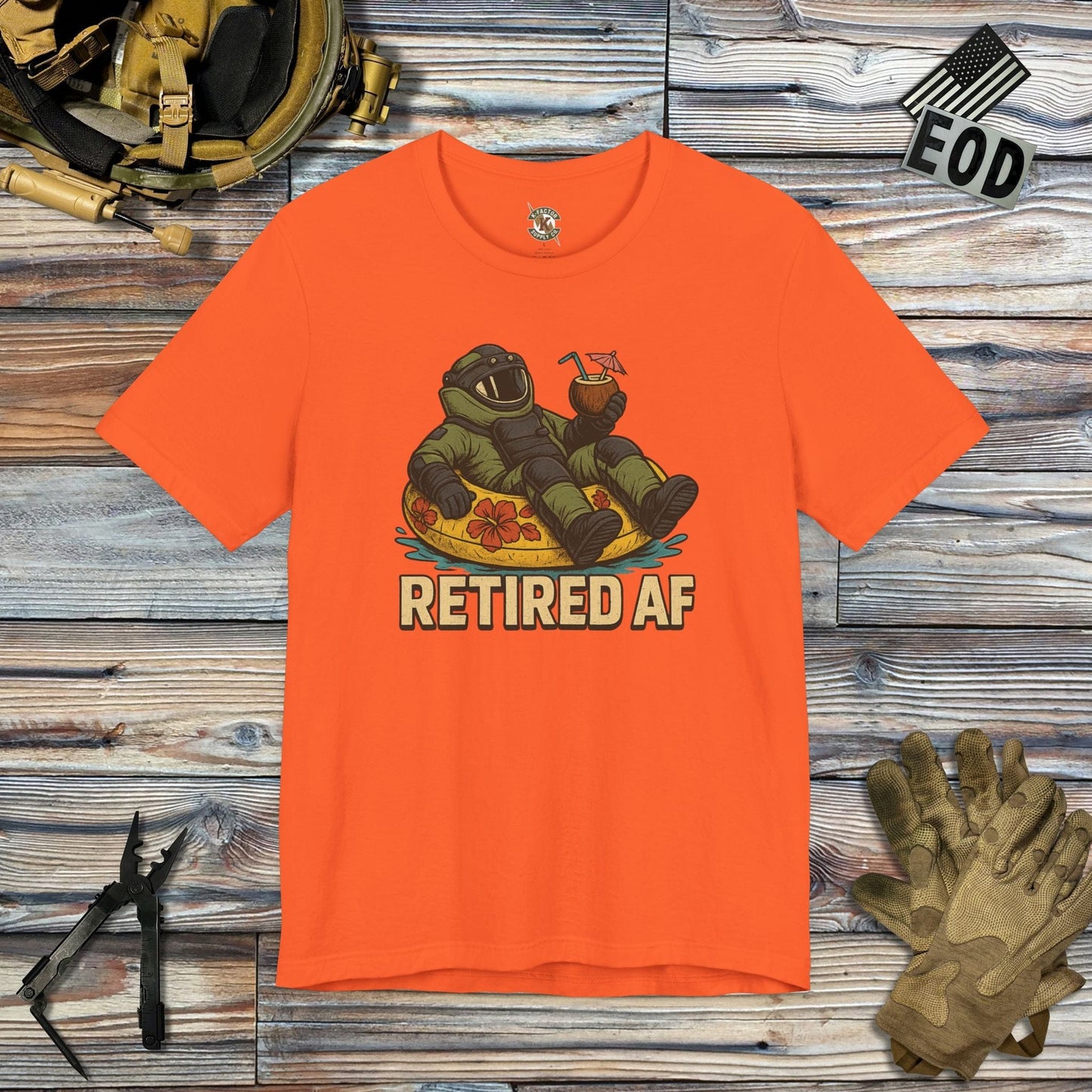 K-Factor Supply Co Retired AF T-Shirt Orange / S