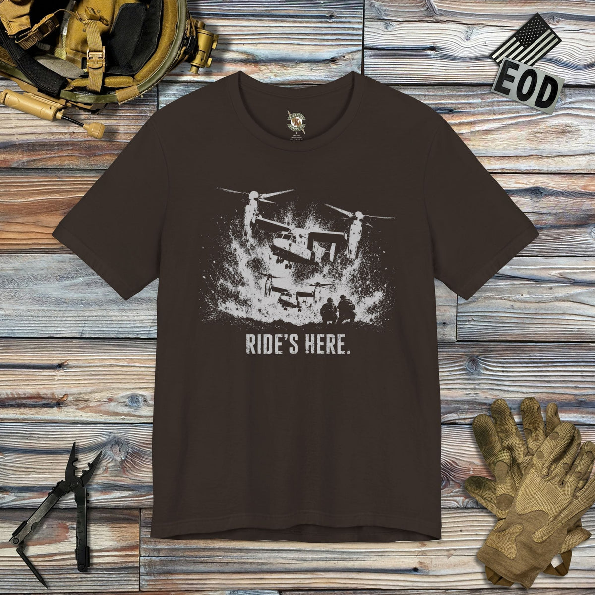 K-Factor Supply Co Ride's Here - Osprey T-Shirt Brown / S