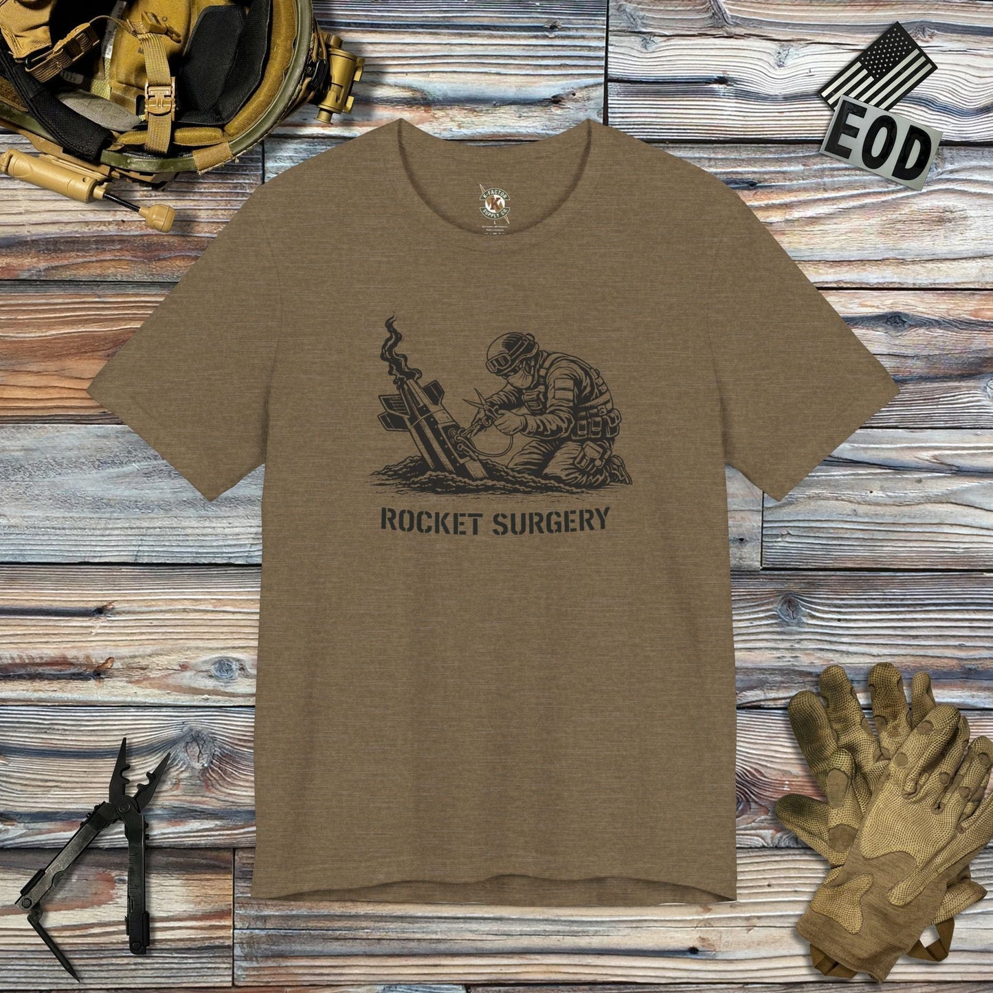 K-Factor Supply Co Rocket Surgery T-Shirt Heather Olive / S