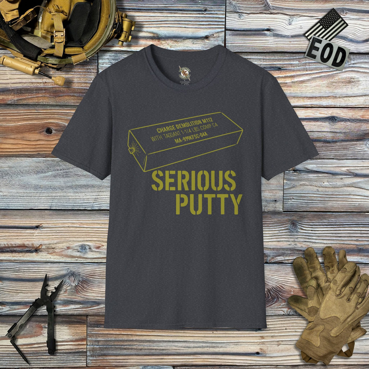 K-Factor Supply Co Serious Putty (B+T) T-Shirt Dark Heather Grey / 2XL