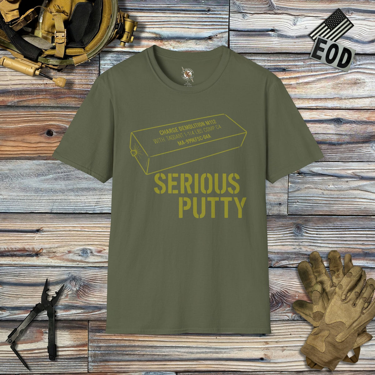 K-Factor Supply Co Serious Putty (B+T) T-Shirt Military Green / 2XL