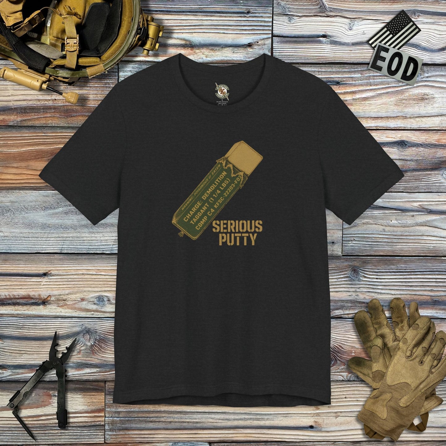 K-Factor Supply Co Serious Putty Mk 2 Mod 1 T-Shirt Solid Black Blend / S