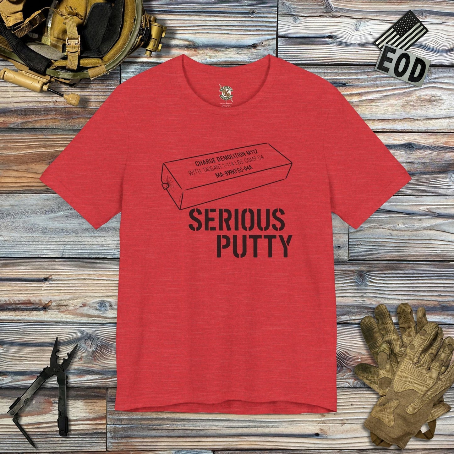 K-Factor Supply Co Serious Putty T-Shirt Heather Red / S