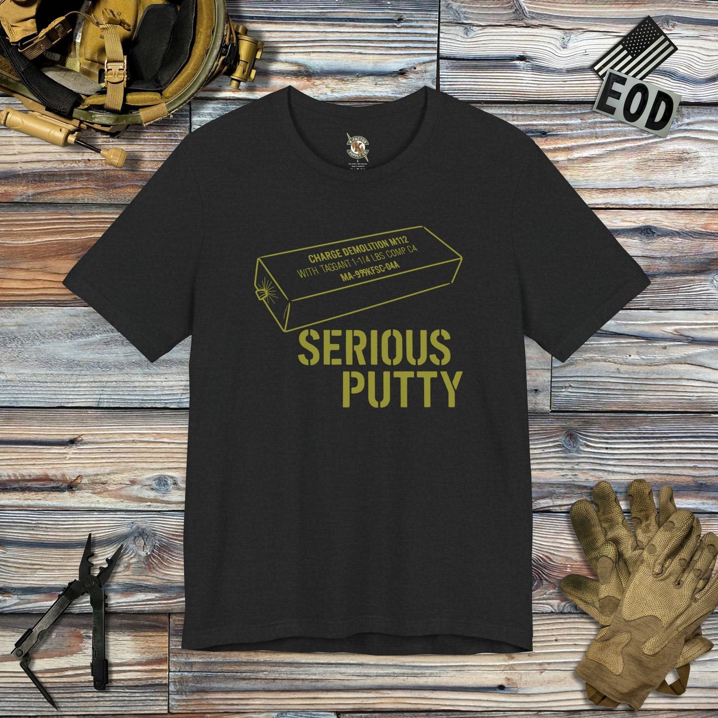 K-Factor Supply Co Serious Putty T-Shirt Solid Black Blend / S