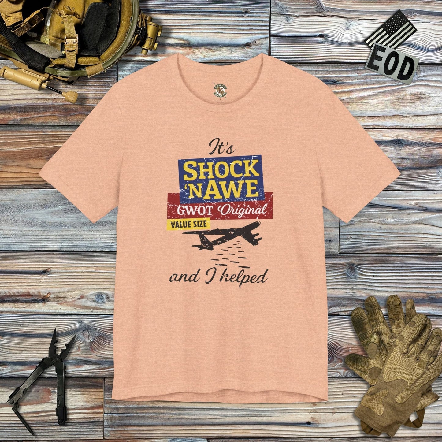 K-Factor Supply Co Shock 'n Awe T-Shirt Heather Peach / S