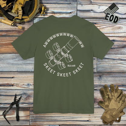 K-Factor Supply Co Skeet Skeet Skeet - Ammo Edit (Back Print) T-Shirt
