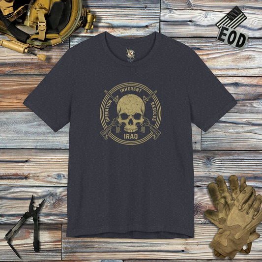 K-Factor Supply Co Skull & Carbines Icon - OIR (Iraq) T-Shirt Heather Navy / S